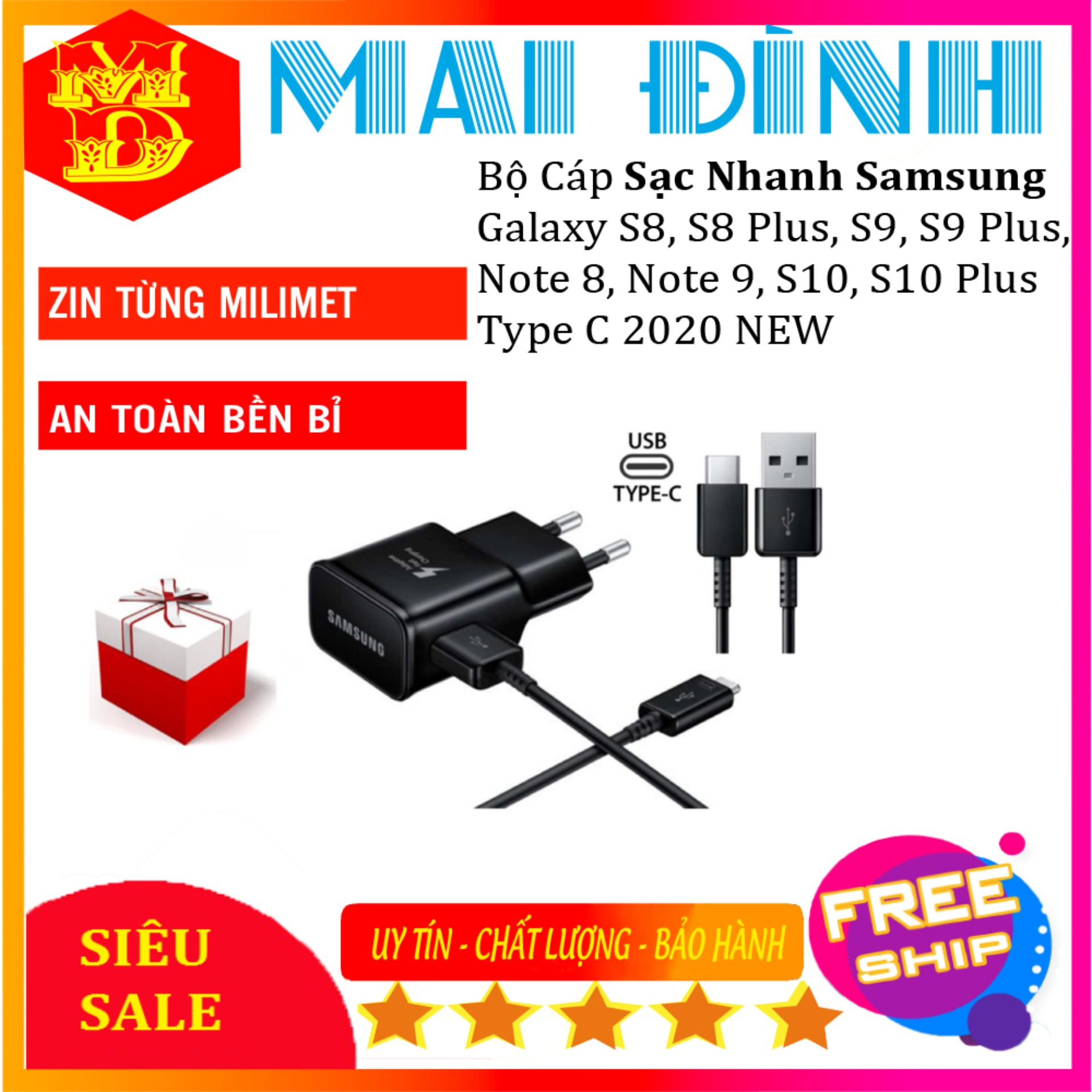 [HCM]bộ Sạc nhanh zin máy cho Samsung Note 9 QuickCharge 3.0 [Thương Hiệu Mai Đình ]