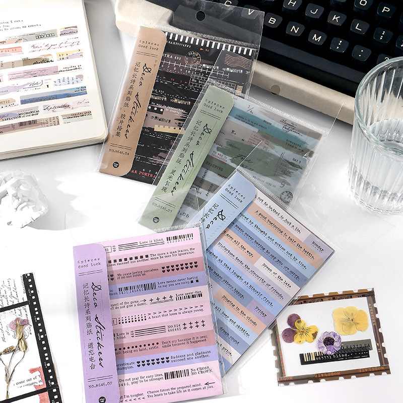 [HCM]Set 6 tờ sticker quote retro (Hàng có sẵn)