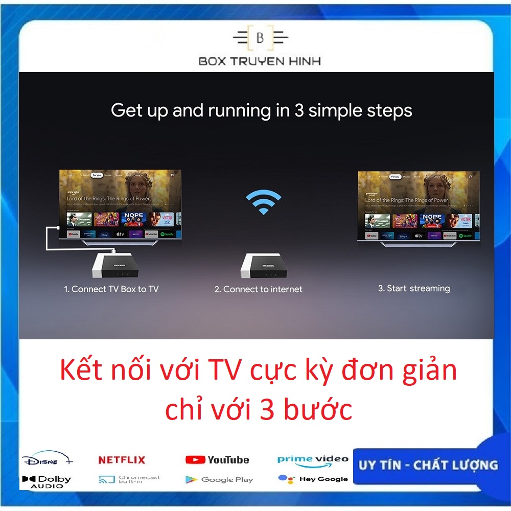 Android Box Mecool KM7 Plus, Remote voice giọng nói, Android TV 11 Google CE, Netflix 4K, CPU S905Y4, DDR4 2GB, Rom 16GB, Wifi 2.4Ghz/5Ghz, Bluetooth 5.0, cấu hình mạnh mẽ, giá tốt