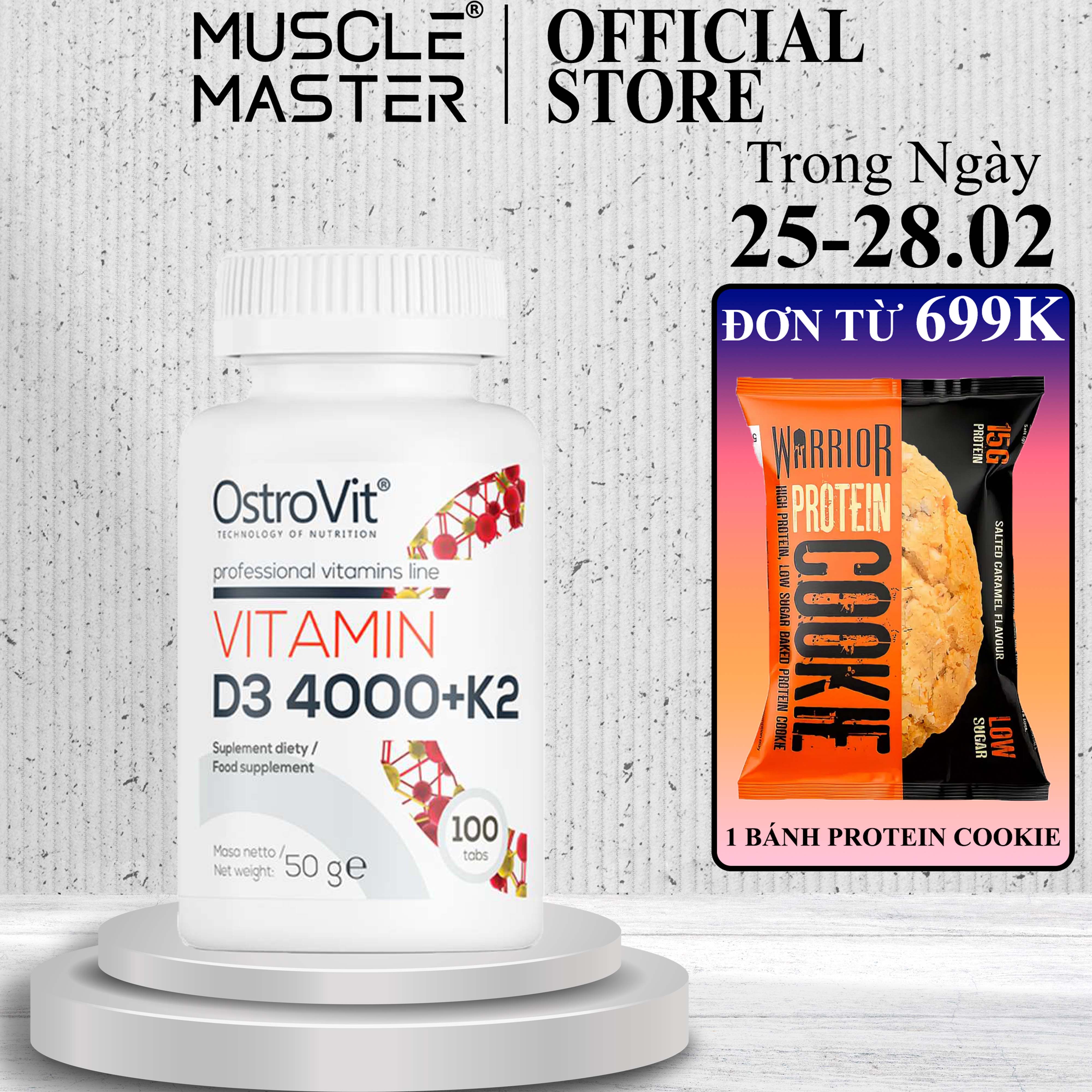 [HCM]Thực Phẩm Bổ Sung Ostrovit Vitamin D3 4000 + K2 110 Viên