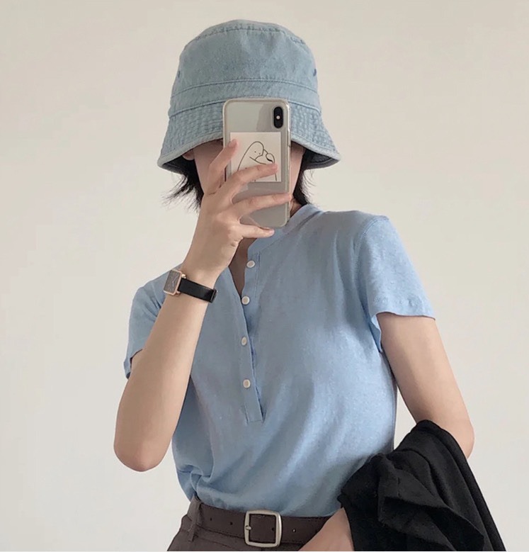 Mũ bucket denim trơn mẫu mới