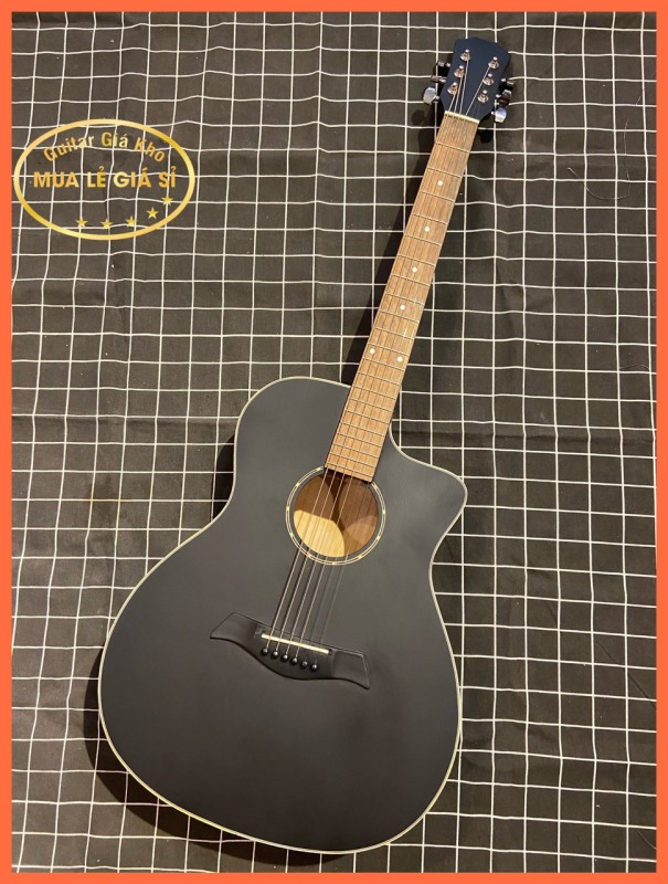 Guitar màu đen nhám full size bằng gỗ chất lượng cao