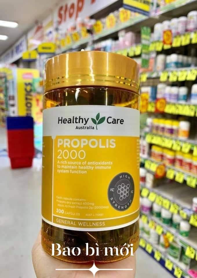 Keo ong Úc Healthy Care Propolis 2000mg 200 viên