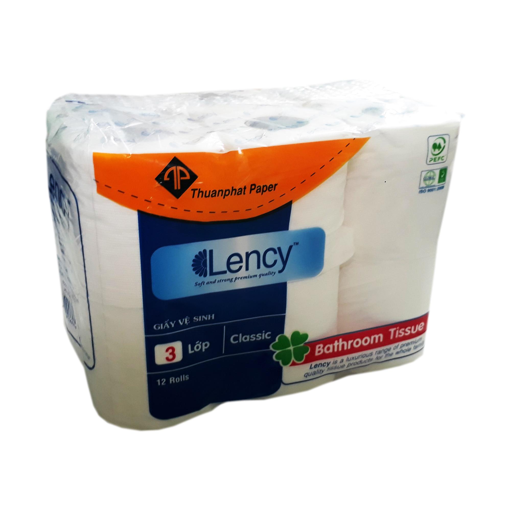 Giấy vệ sinh Lency 12 cuộn ( 3 lớp )