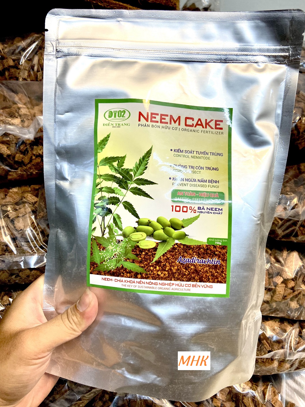 PHÂN HỮU CƠ NEEM CAKE Điền Trang , Gói 750g !
