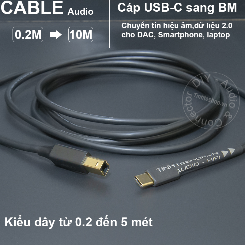 Diy usb c to usb b cable 0.2 to 10 meters