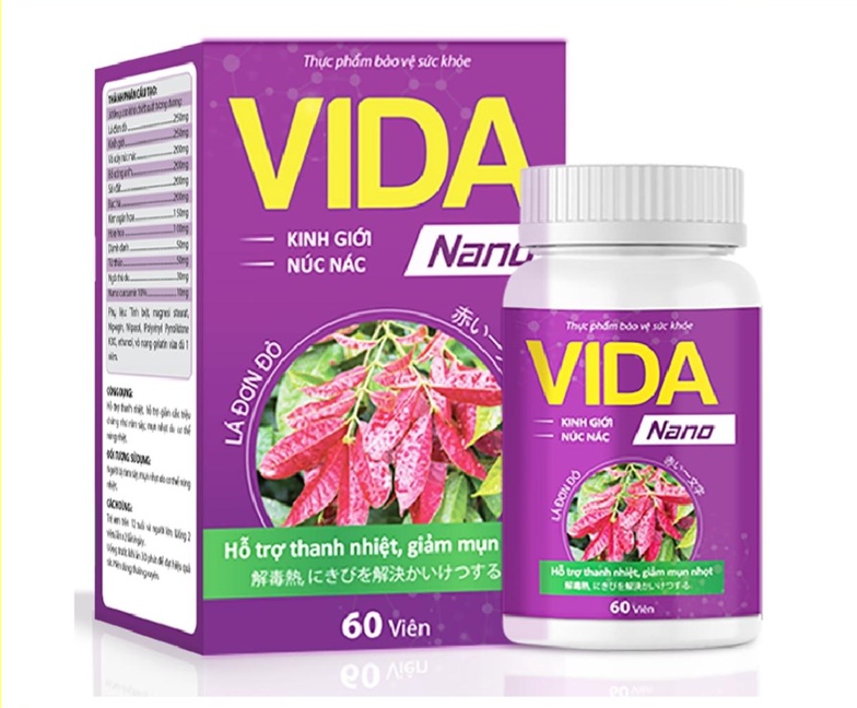 Vida Nano hỗ trợ điều trị viêm da cơ địa, hộp 60 viên