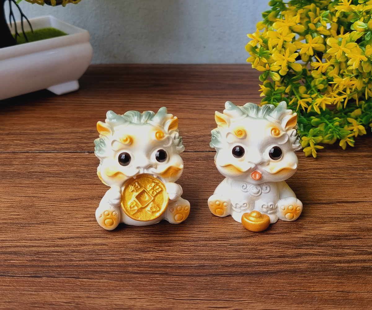 Bộ tượng Kỳ Lân màu trắng