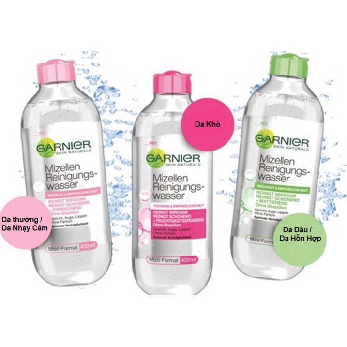 Nước Tẩy Trang Garnier Micellar Cleansing Water Pháp 400Ml