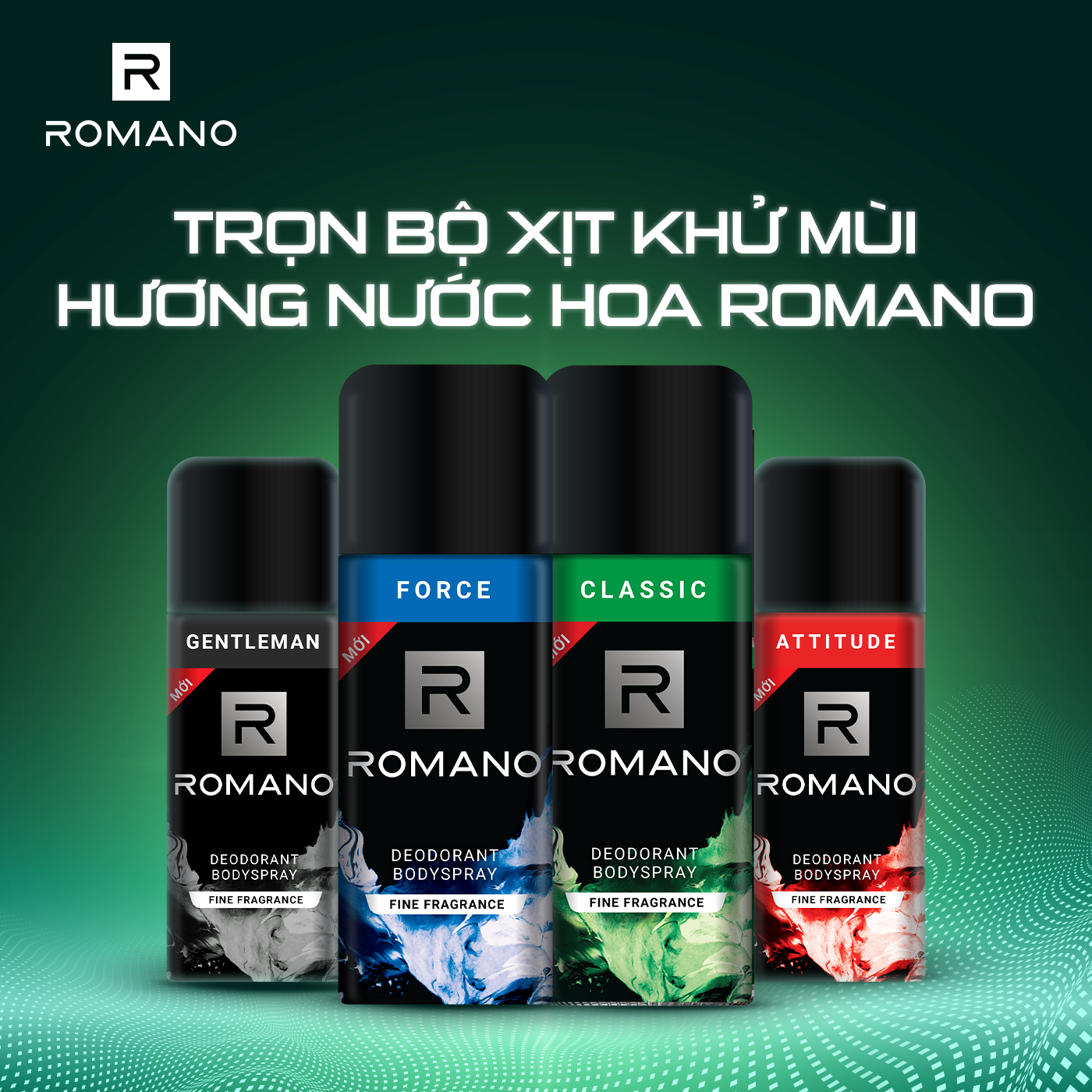 Xịt khử mùi Romano CLASSIC 150ML (Nắp Mới)