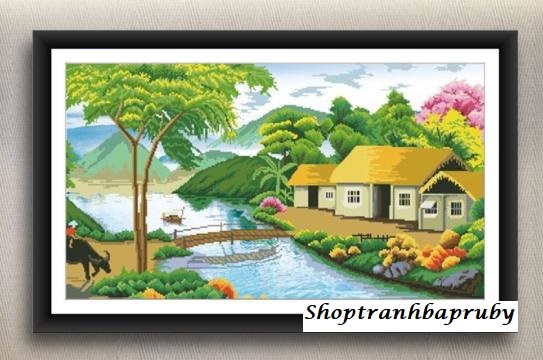 Tranh đính đá Phong Cảnh Việt Nam VS305 kích thước 100 x 50 cm