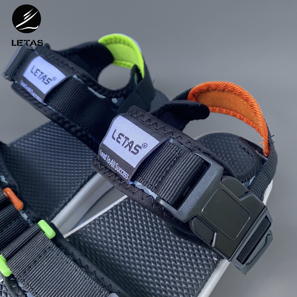 Sandal Nữ,Nam Cá Tính Letas D711 Đen Gót 2 Màu
