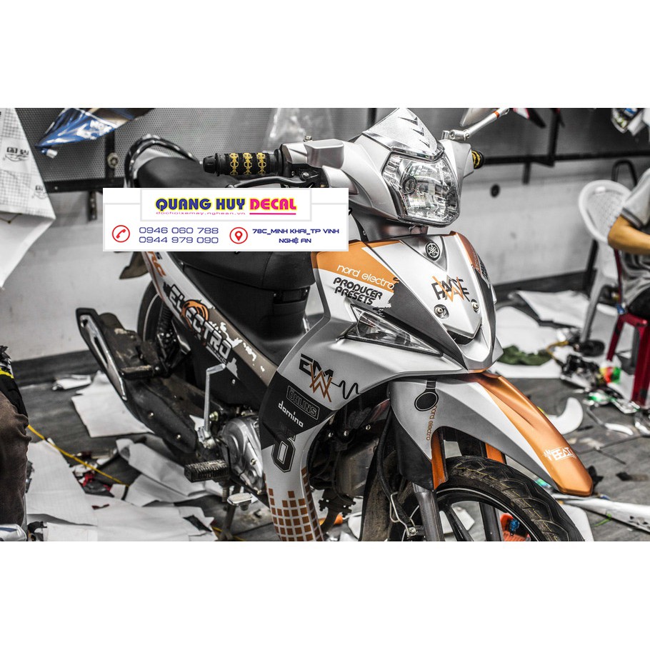 Tem trùm Sirius cam bạc đen Fi, team trùm sirius đẹp, độ tem sirius, tem dán xe máy sirius, decal sirius, tem trùm sirius rẻ đẹp