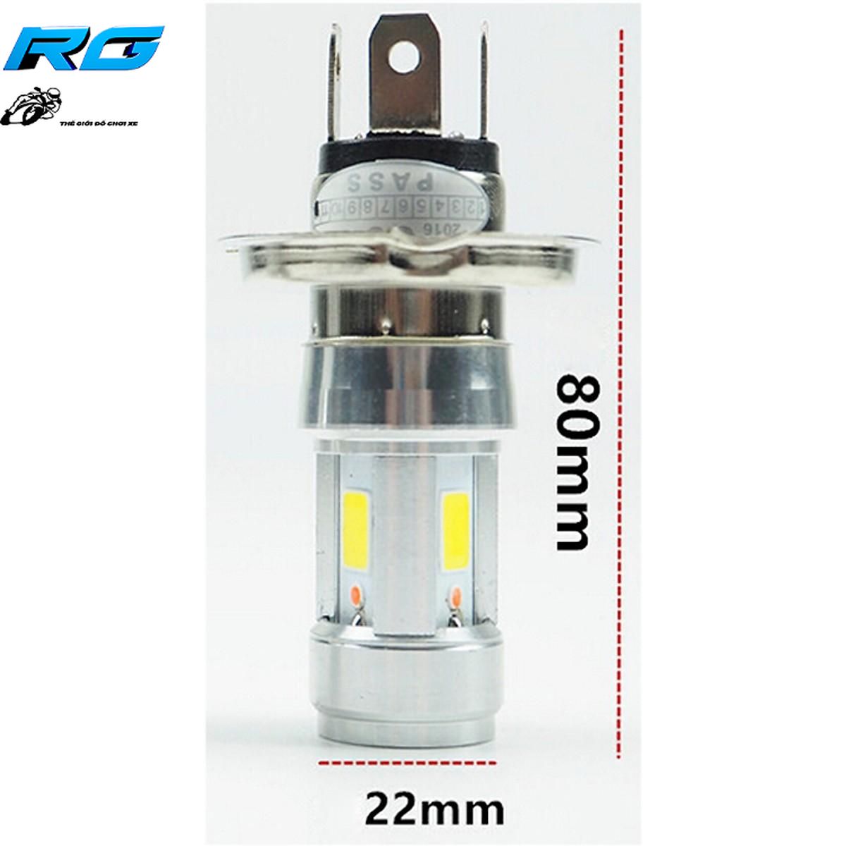 [HCM]Đèn pha led 3 chân H4 E01C 1 cái ánh sáng trắng xanh