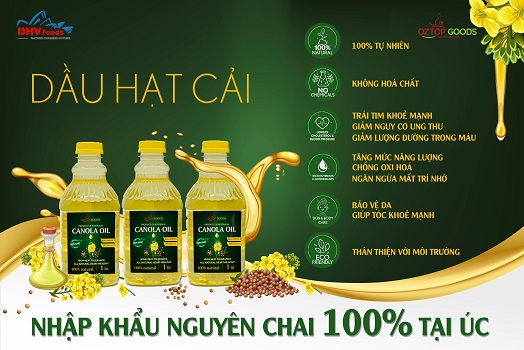 Dầu hạt cải Oztop Goods 1000ml nhập khẩu từ Úc