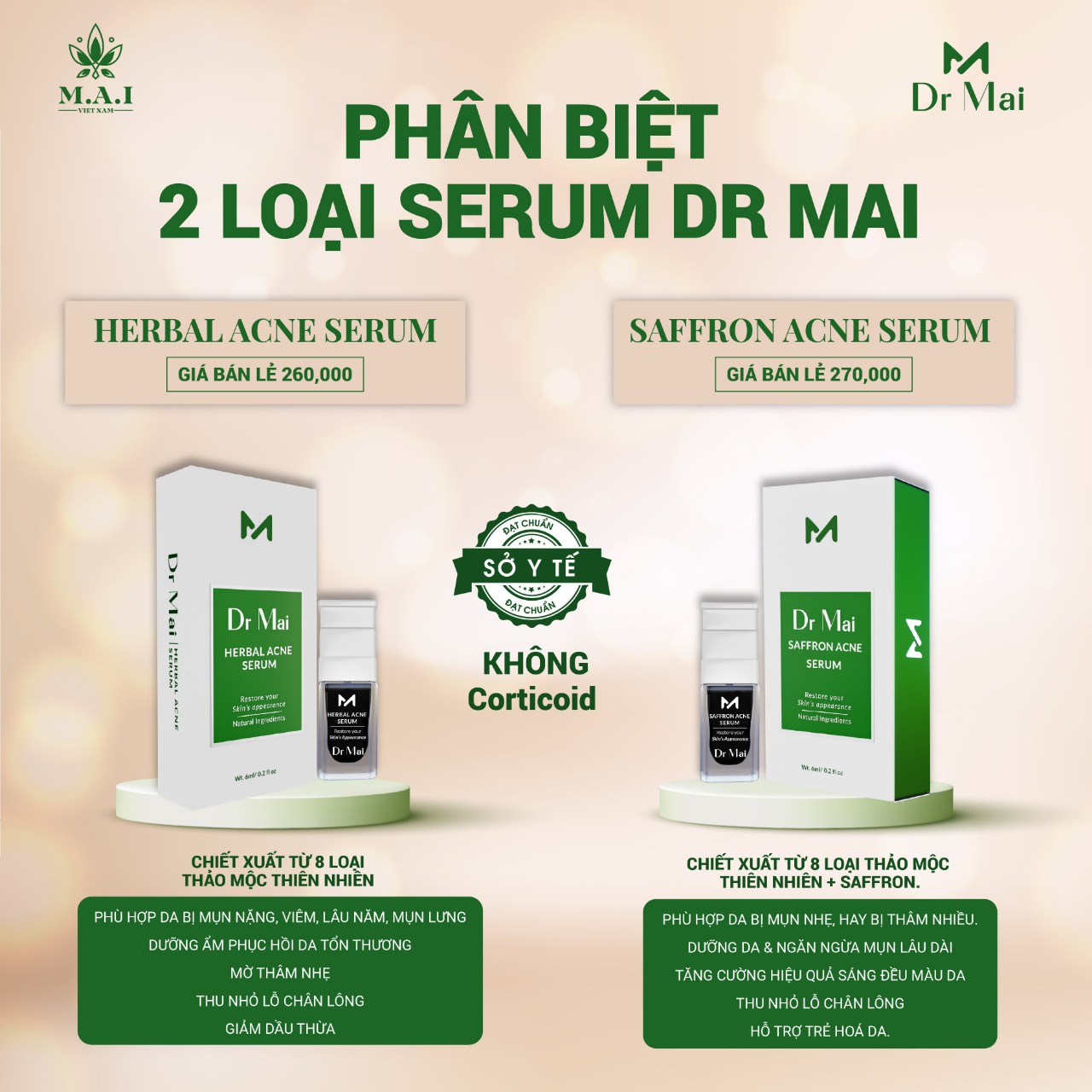 (Mẩu Mới) Serum Dr Mai Mix , Nguyên Chất 5ml ChínhHãng Khử Mụn Hiệu Quả