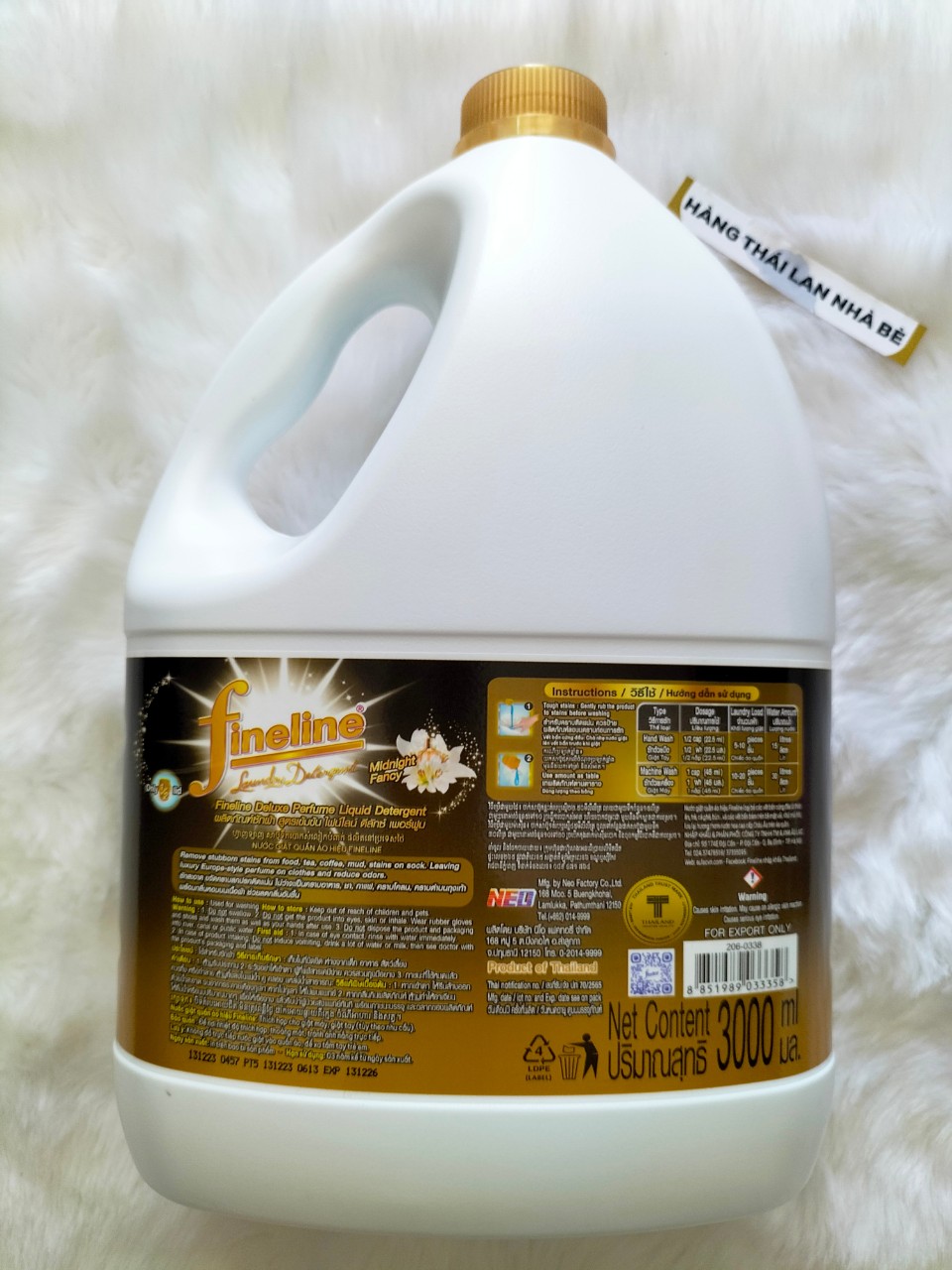 [HCM]Nước giặt Fineline Thái Lan 3000ml (màu Vàng đen)