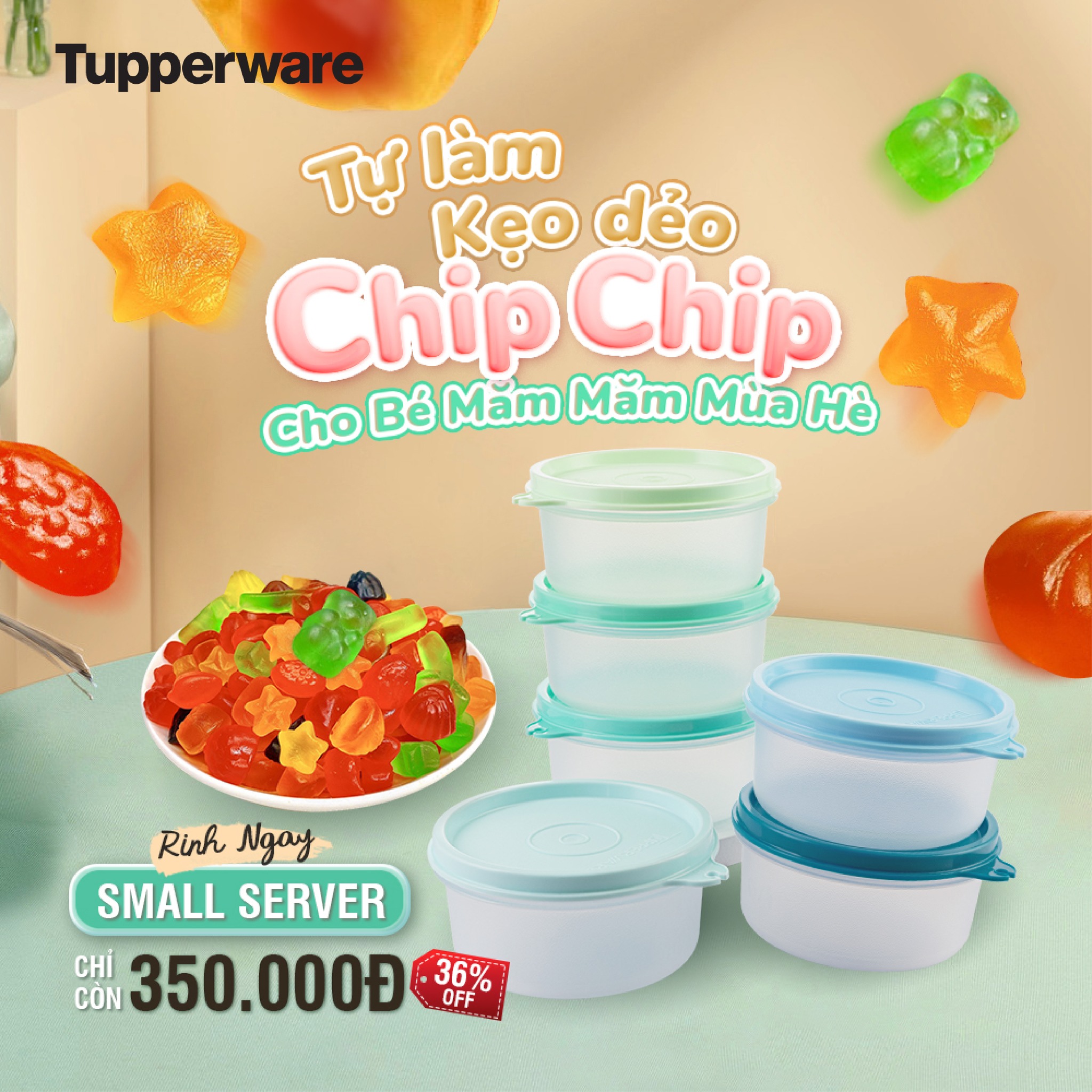 Tupperware Chính hãng- Hộp Small Server 200ml- Hộp tròn 200ml Tupperware