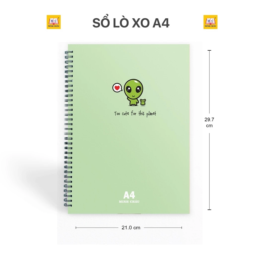 Sổ Lò Xo A4 Minh Châu - ĐL 70mgs Dòng kẻ ngang, giấy trắng mịn - MC841/842