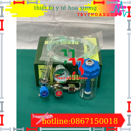 đồng hồ oxy gắn bình kimura có Van điều áp