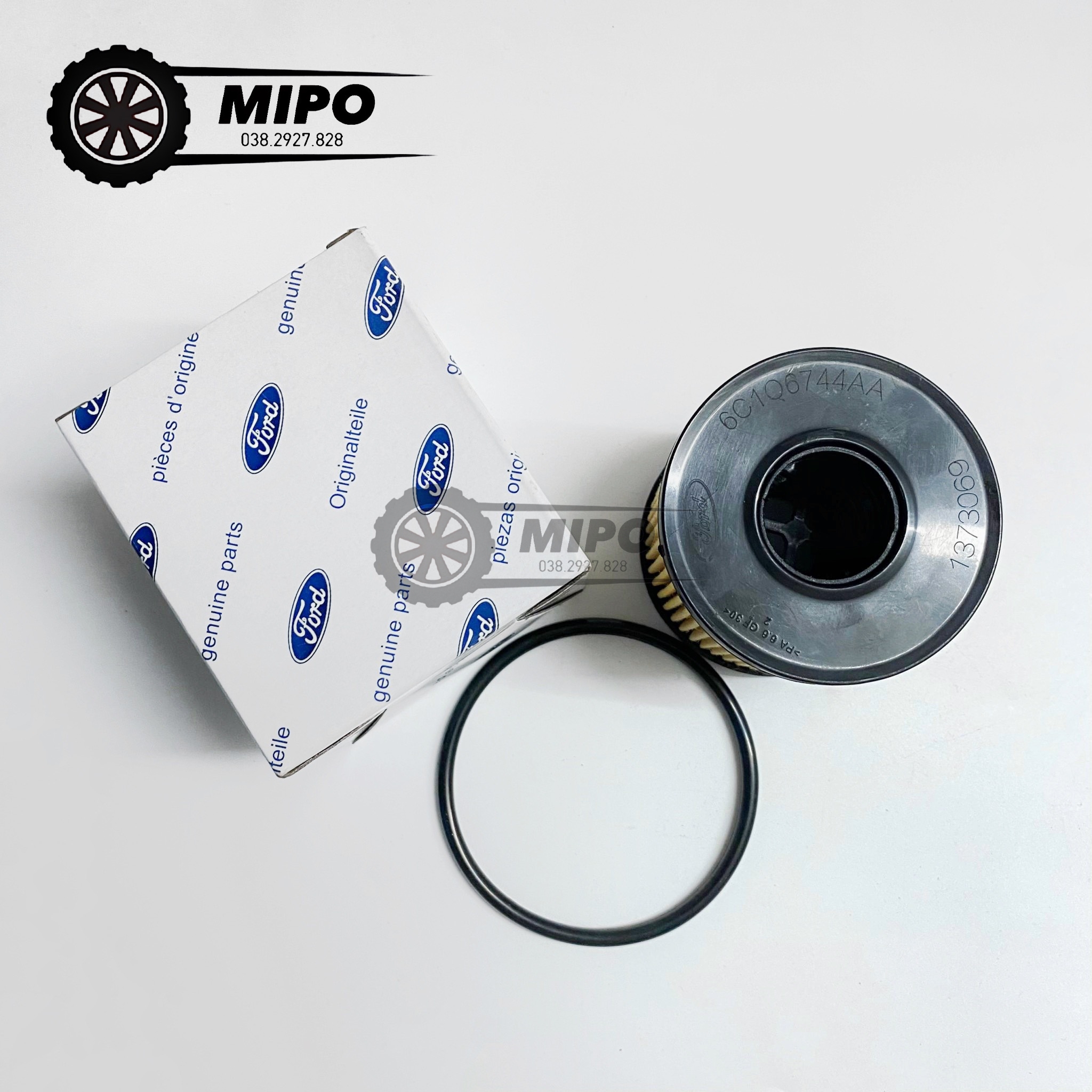Lọc nhớt (lọc dầu) động cơ xe Ford Transit (Mã: 6C1Q6744AA, 6C1Q6744AA) - Giấy vàng