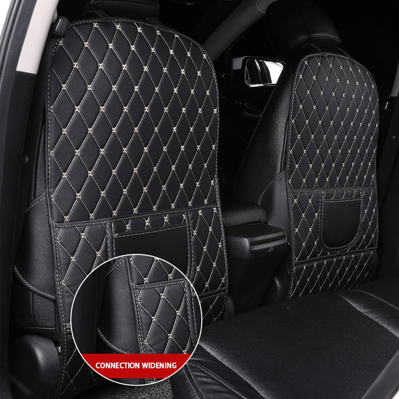 Car Seat Back Anti Kick Pad Leather Interior Auto Anti Scratch Protector Covers Seat-Back Protective Pads Waterproof Accessory