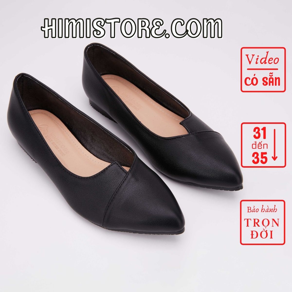 ( Giày Size 31 - 35 ) Giày Bệt Mũi Nhọn Công Sở Himistore - SM003