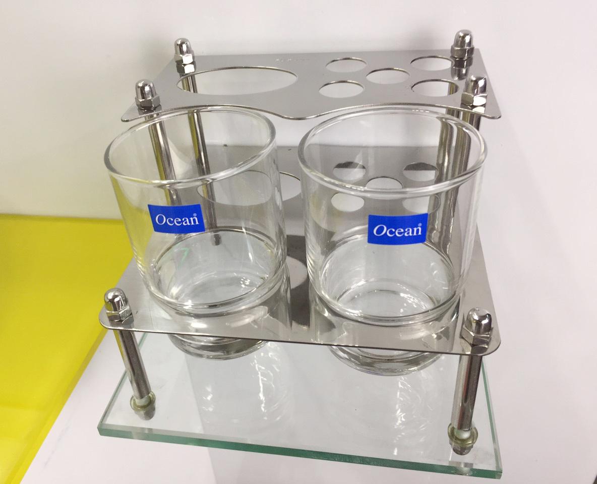 Kệ Bàn Chải Kèm 2 Ly Kibath