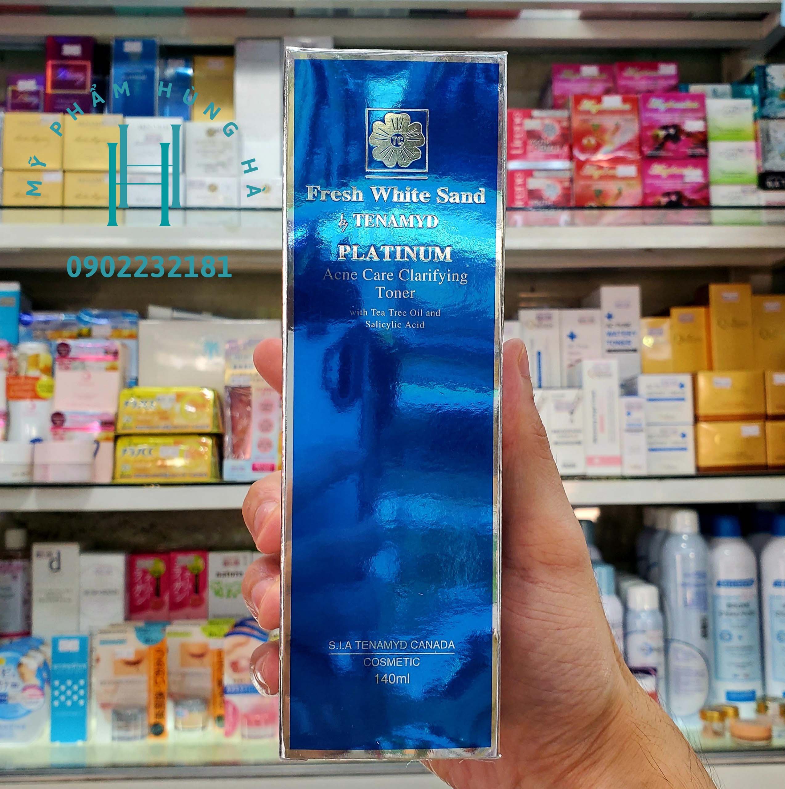 Nước hoa hồng Tenamyd, nước cân bằng da Tenamyd, dành cho da mụn Platinum Acne Clarifying Toner 140ml