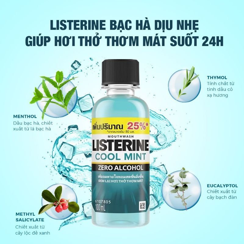 Nước Súc Miệng Cool Mint Listerine 100Ml