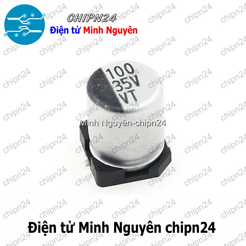 [5 con] (K298) Tụ nhôm 100uF 35V 6.3x7.7mm (SMD Dán) - HH003519