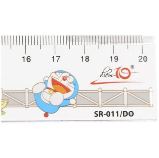 COMOBO 10 cây thước kẻ Thiên Long cứng 20cm Điểm 10 Doraemon TP-SR011/DO