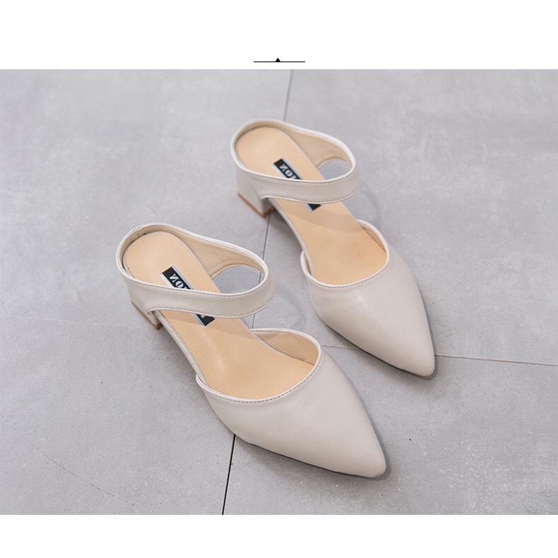 Giày cao gót đế vuông da mềm DHC23
