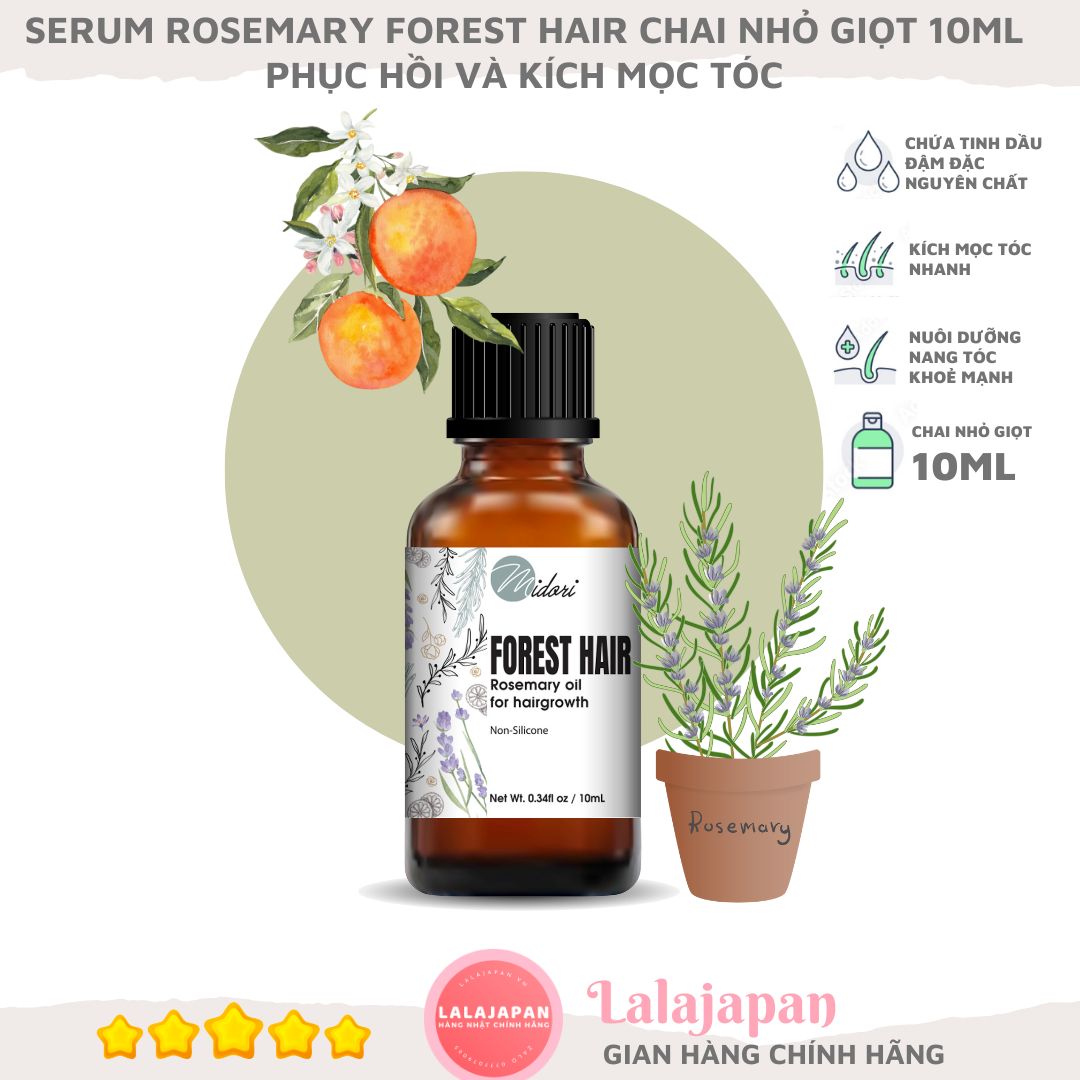 Xịt dưỡng mọc tóc rosemary oil forest hair, serum mọc tóc dưỡng tóc dài nhanh tinh dầu hương thảo