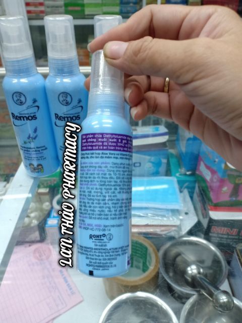 Xịt chống muỗi Remos 70ml chính hãng - hương bạc hà oải hương - làm đẹp chăm sóc cá nhân chống côn trùng