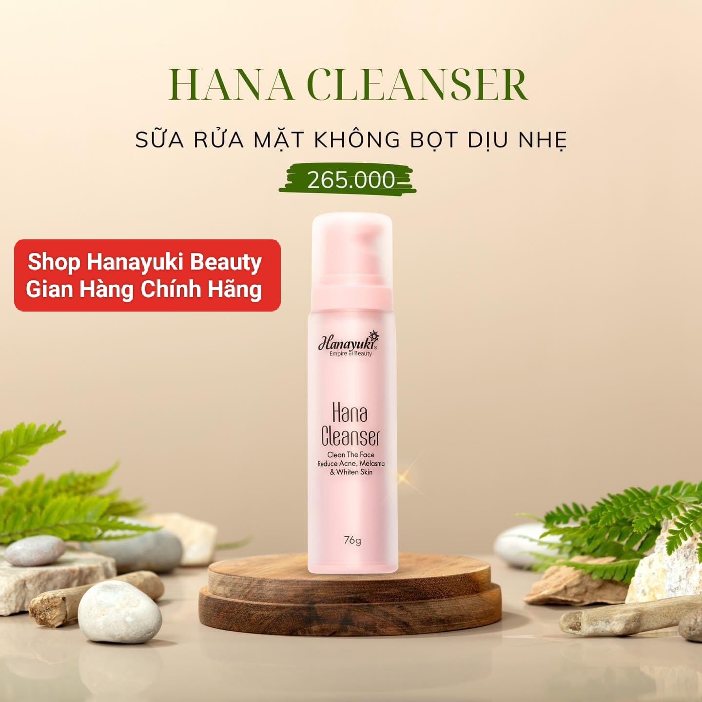 [Chính hãng-Date 2027] SỮA RỬA MẶT KHÔNG BỌT MINI HANAYUKI 76g - HANA CLEANSER MINI