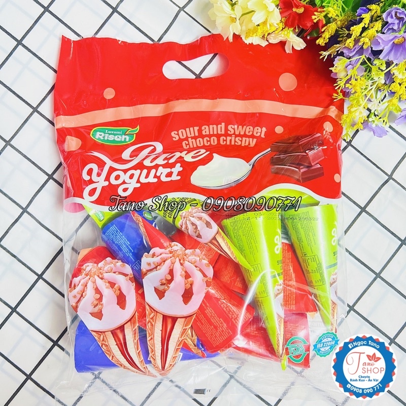 Bánh ốc quế nhân kem socola Risen Mỹ - 320g