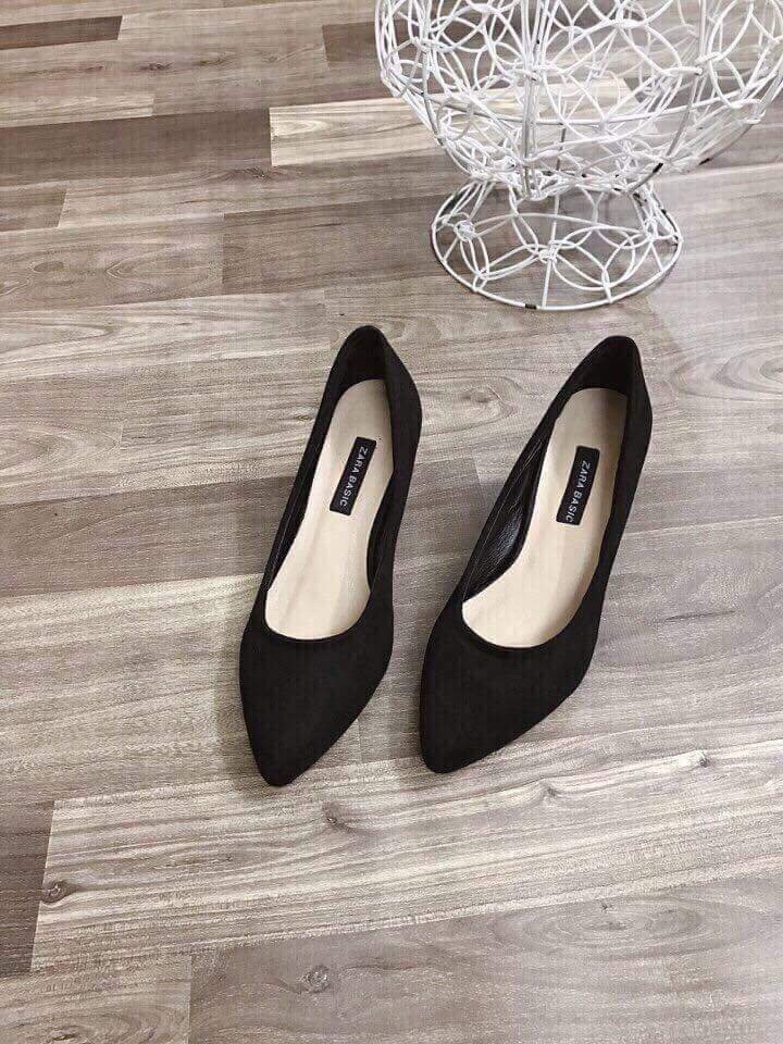 giày  cao gót nhung mũi 5p