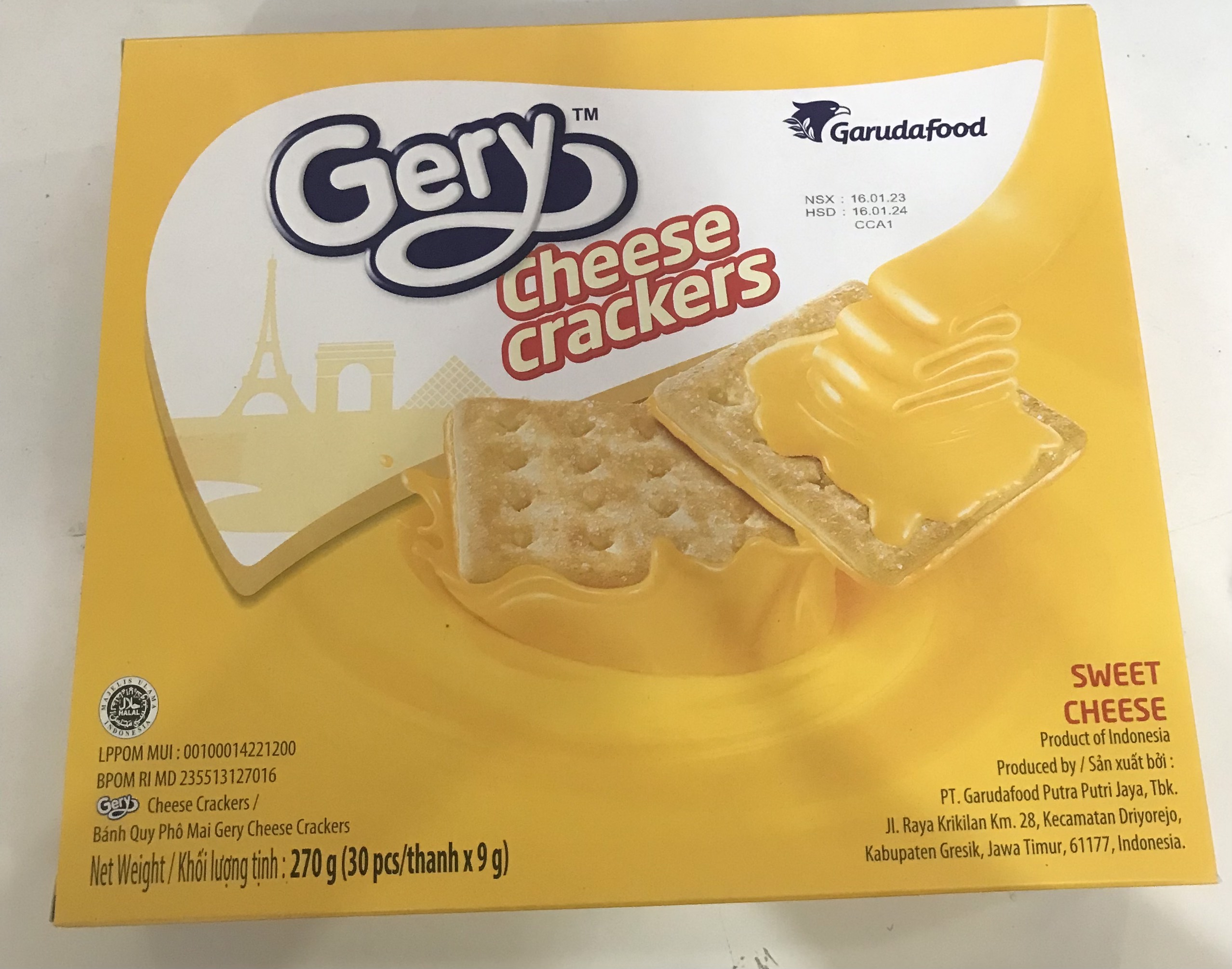 Bánh Quy Phô Mai Gery Cheese Crackers (Hộp 270g)