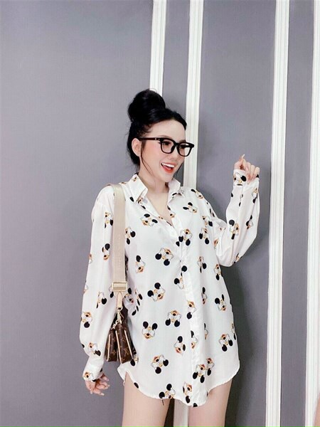 ĐẦM SƠ MI NGẮN FORM RỘNG IN HOẠT HÌNH