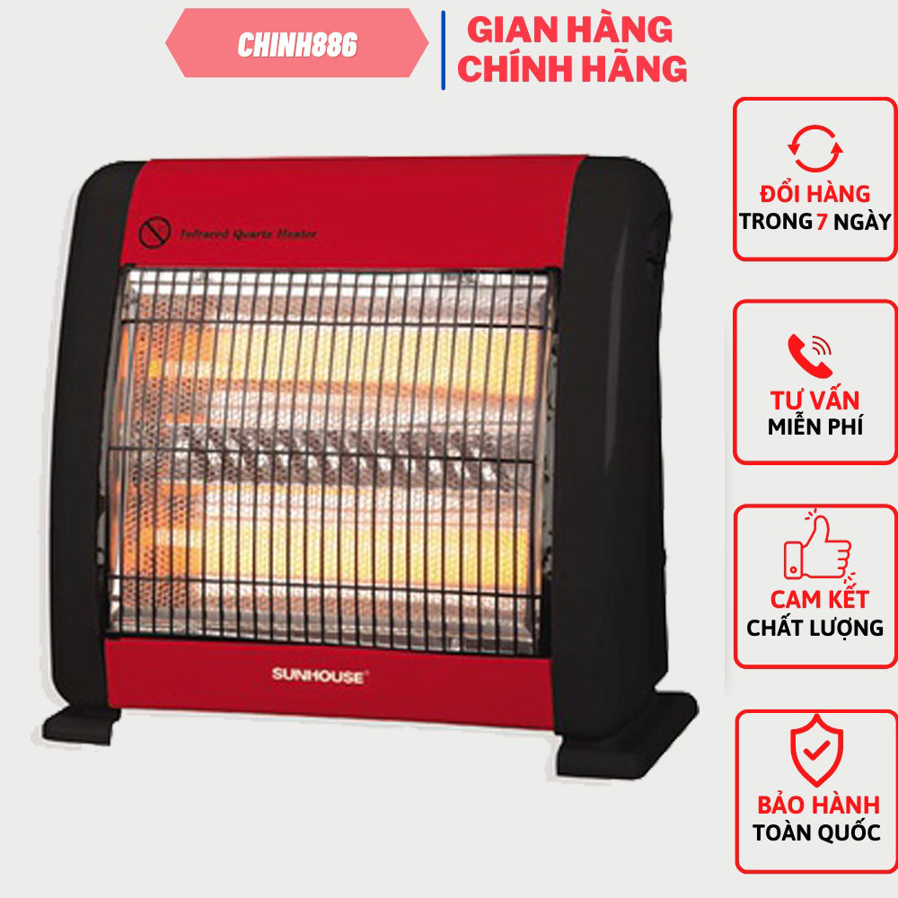 Đèn sưởi điện 3 bóng halogen Sunhouse SHD7016 - Có ảnh thật