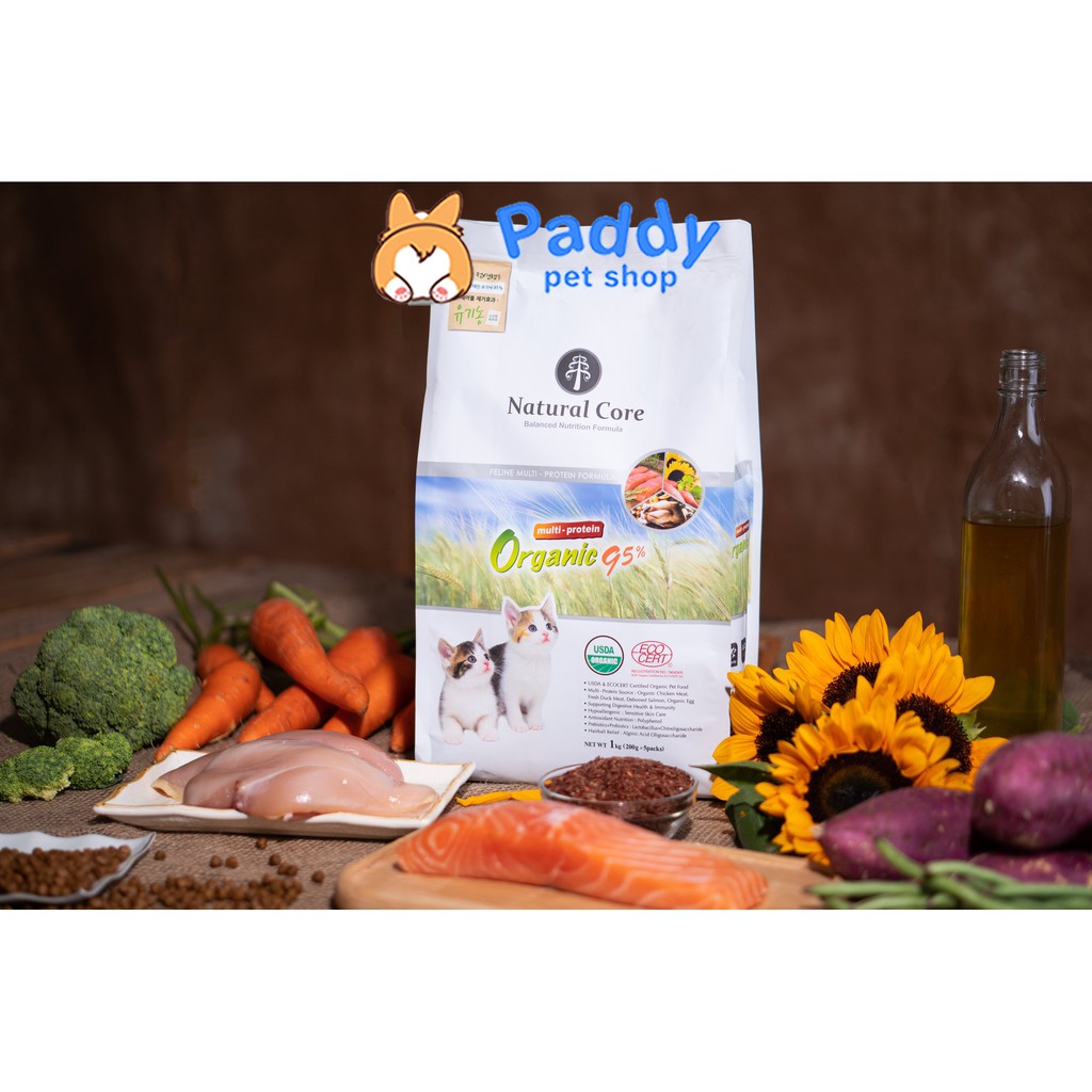 [1kg] Hạt Cho Mèo Mọi Lứa Tuổi Natural Core Hữu Cơ 95% - Gà, Vịt, Cá Hồi & Hồng Sâm