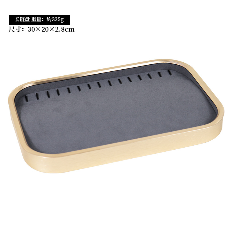 Khay trưng bày đồ trang sức sợi nhỏ góc tròn, khay đựng đồ trang sức, khay đựng nhẫn, khay trưng bày đồ trang sức viền kim loại