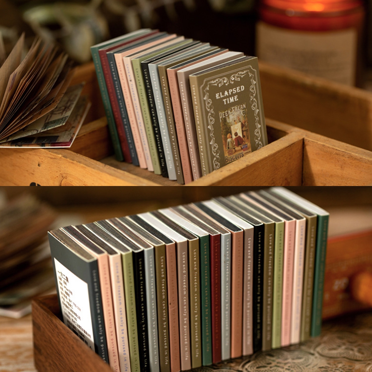 Cuốn 50 miếng giấy note vintage trang trí journal