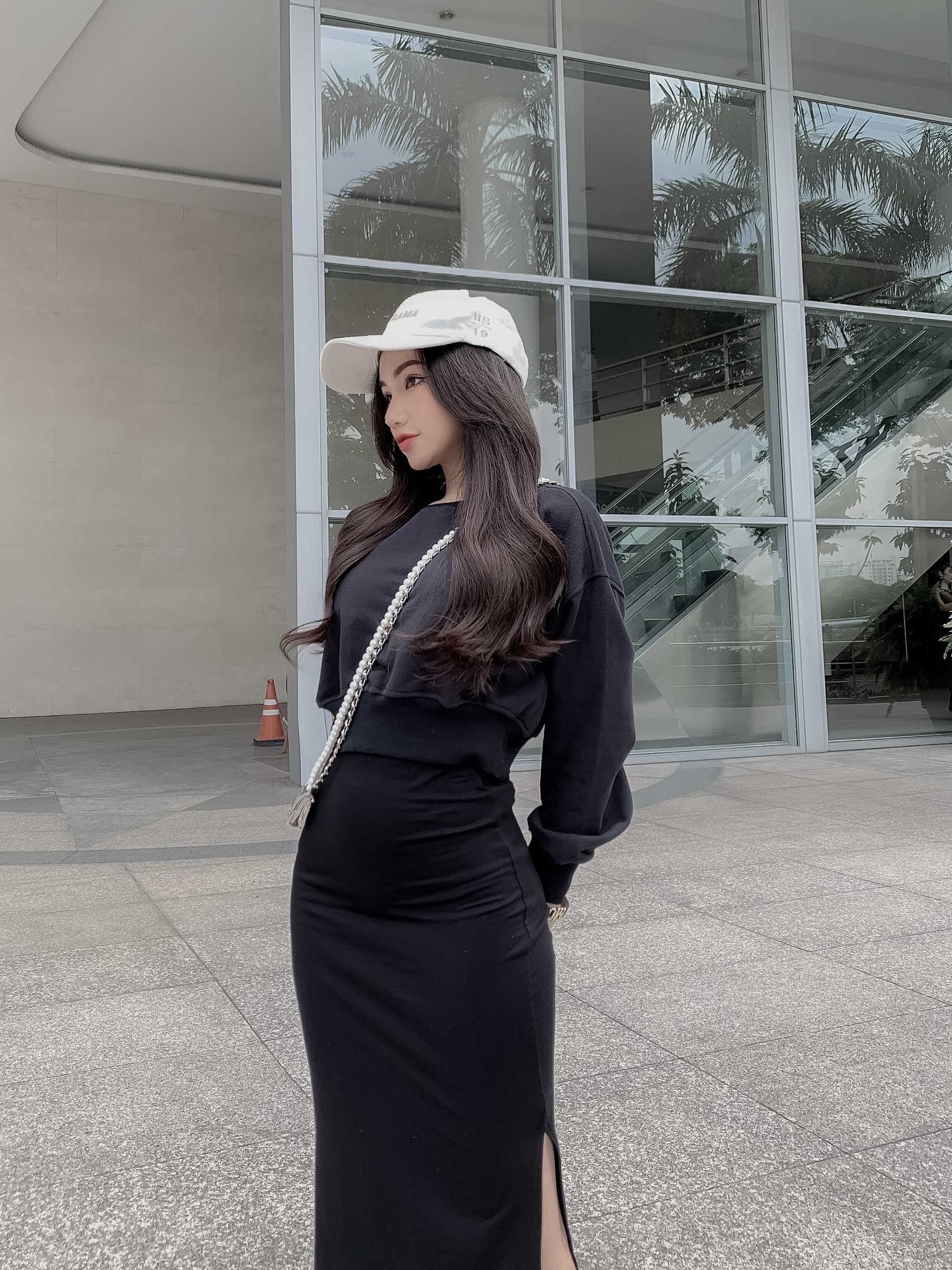 Chân váy thun ôm sát xẻ đùi (có full set) 305