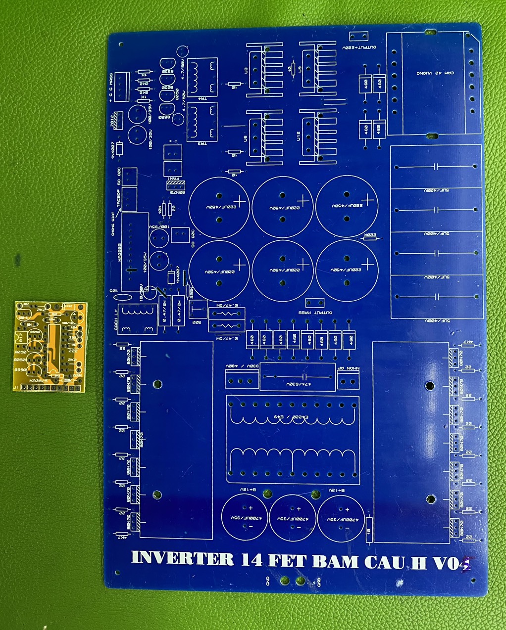 PCB bo mạch kích điện 14 fet đảo pha băm cầu H (sợi thủy tinh FR4)