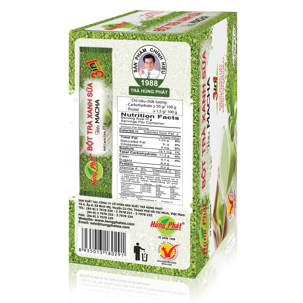 BỘT TRÀ XANH SỮA Hiệu Macha (TRÀ XANH SỮA) -  Trà Hùng Phát