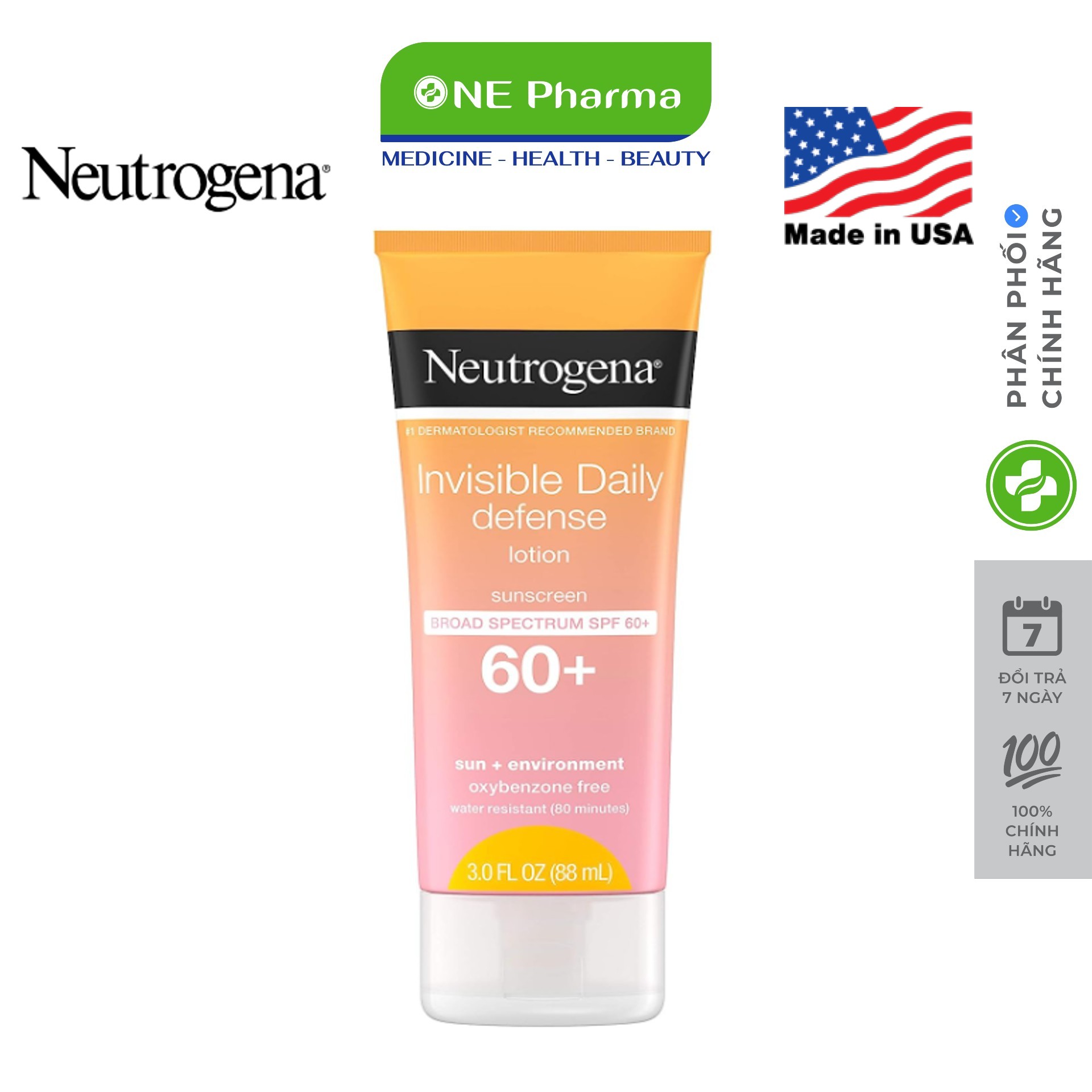 Kem Chống Nắng Neutrogena Invisible Daily Defense Spf 60+ 88ml