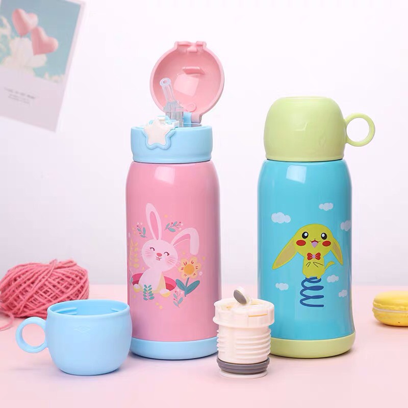 Bình đựng nước cho bé- bình đựng nước có ống hút- có túi đeo giữ nhiệt