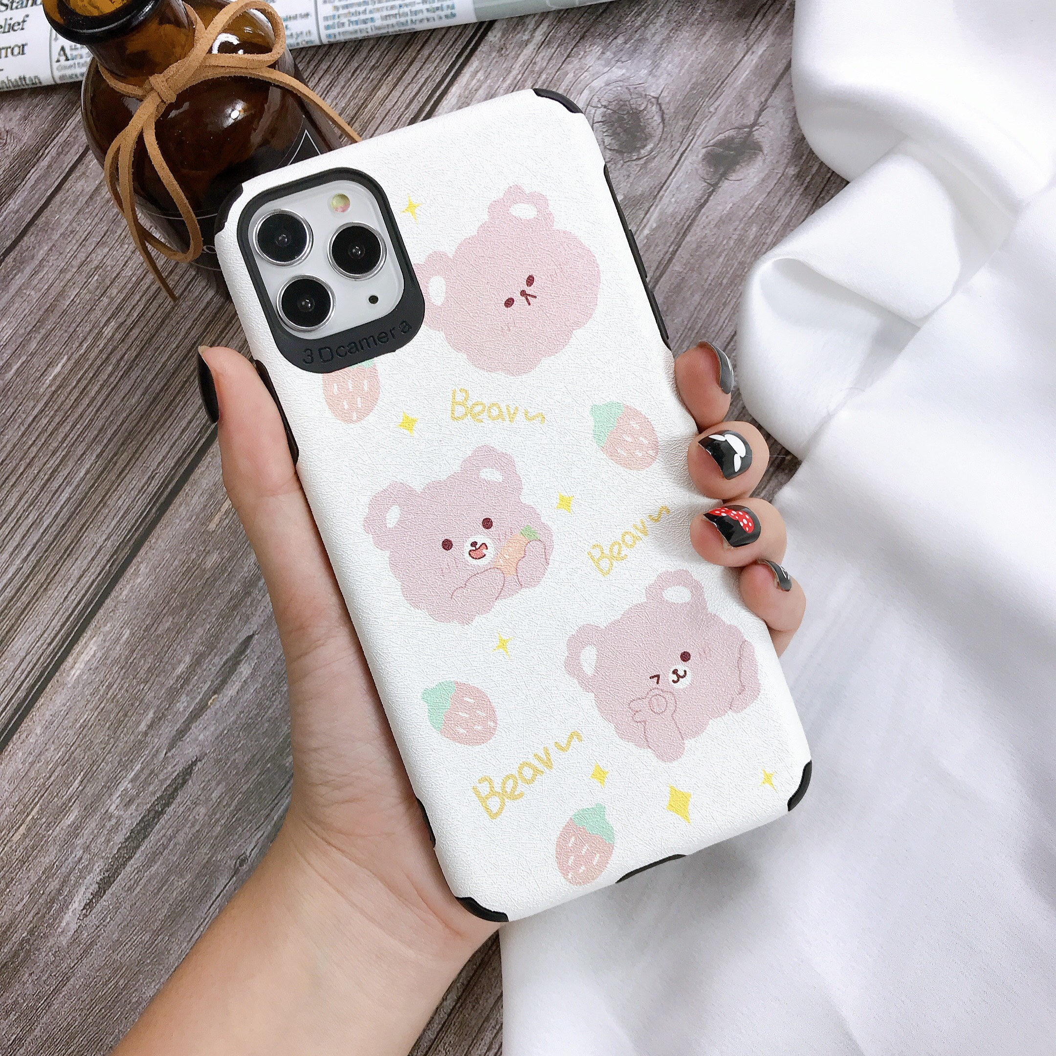 Ốp Lưng Da IMD Cute Bear